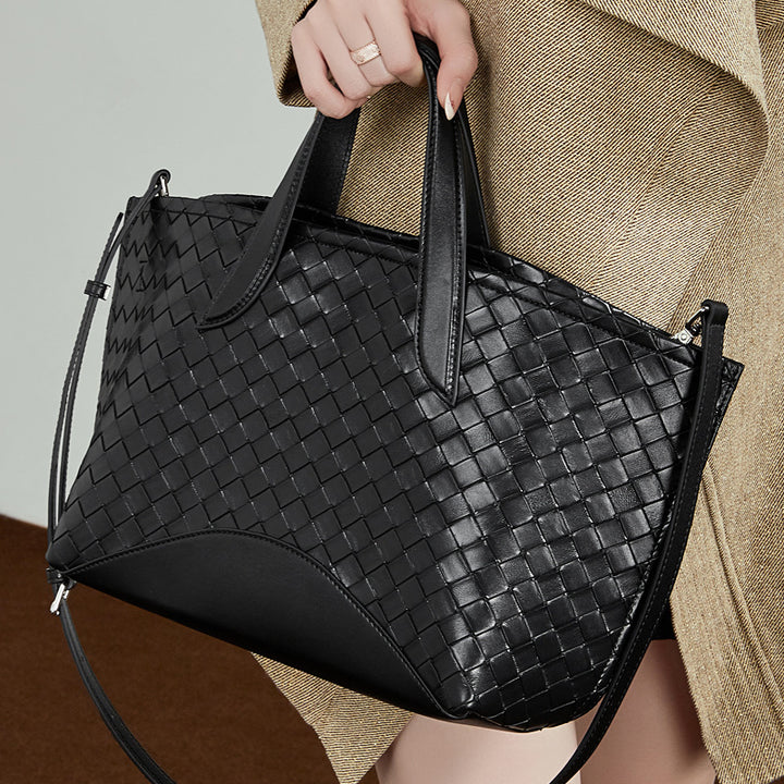 Damen geflochtene Ledertasche Nord Taschen