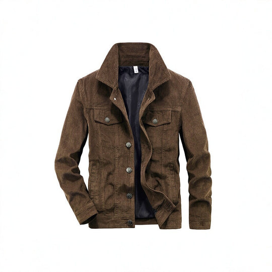 Herren Cordjacke aus Feincord mit Hemdkragen, Brustklappen und gesteppter Innenfütterung Nord Taschen