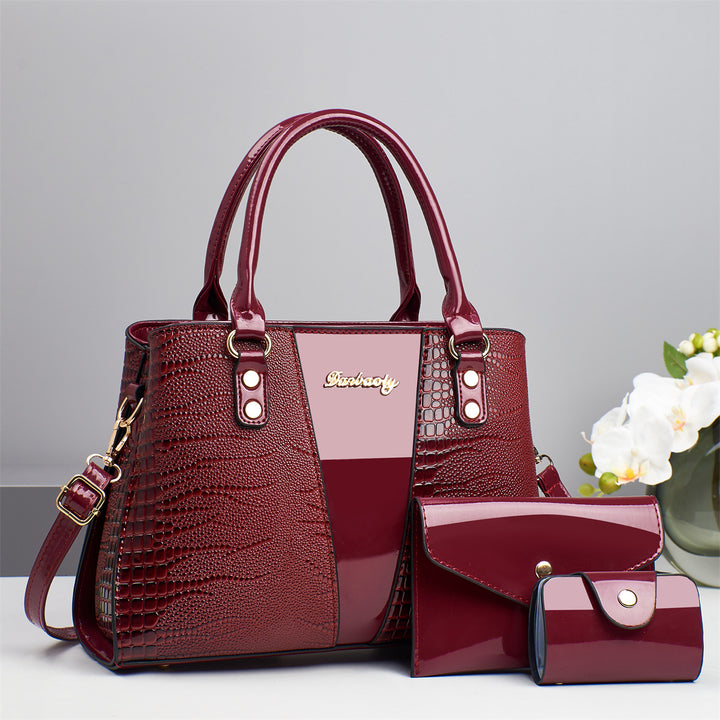 Damen elegante Handtasche mit strukturierter Oberfläche und abnehmbarer Mini-Clutch Nord Taschen