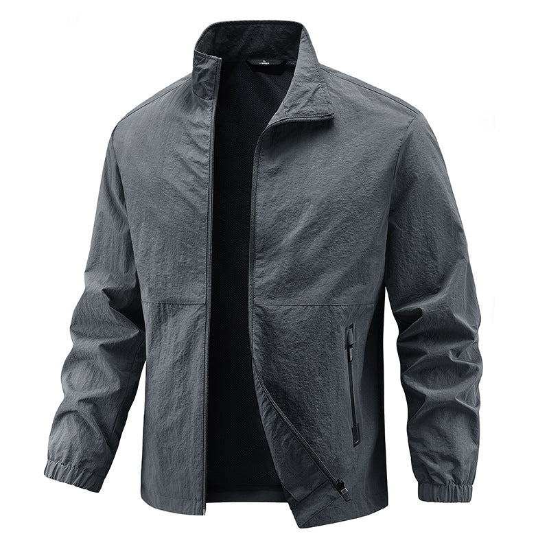 Herren Leichte technische Übergangsjacke mit Stehkragen atmungsaktivem Mesh-Futter und wasserabweisenden Reißverschlusstaschen Nord Taschen