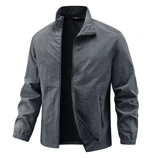Herren Leichte technische Übergangsjacke mit Stehkragen atmungsaktivem Mesh-Futter und wasserabweisenden Reißverschlusstaschen Nord Taschen
