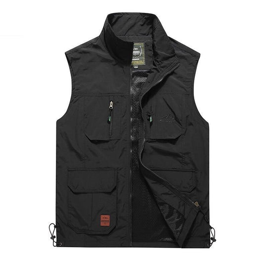Herren Outdoor-Utility-Weste mit Mehrfach-Taschen, Reißverschluss und Mesh-Futter Nord Taschen