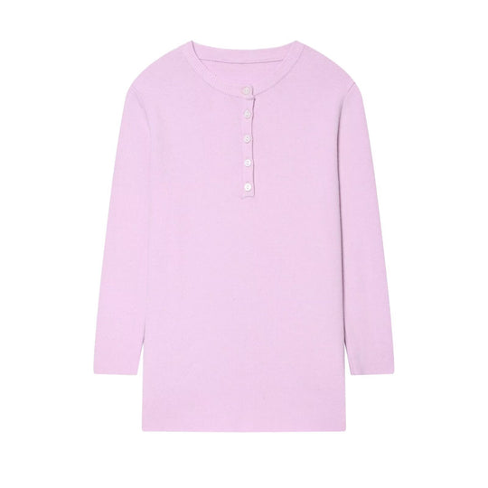 Damen Gestreiftes Rippstrick-Henleyshirt mit Knopfleiste und schmaler Passform Nord Taschen