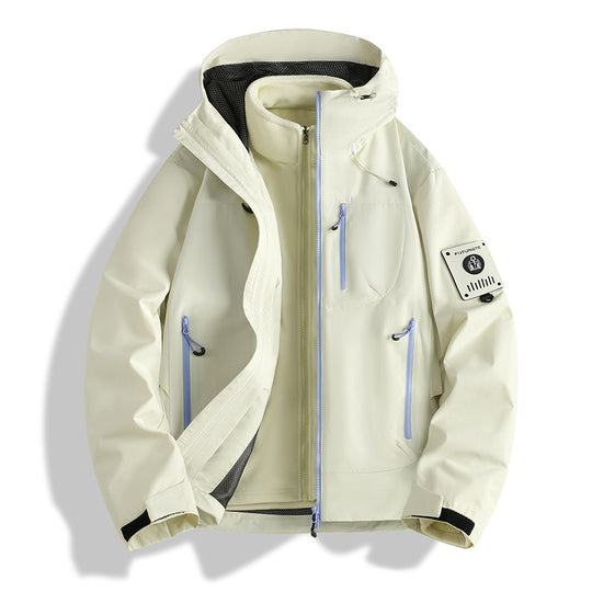 Herren Funktions-Softshelljacke mit abnehmbarem Fleece-Innenfutter Nord Taschen