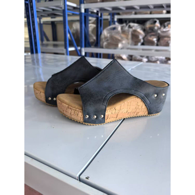 Damen Bequeme Naturkork-Sandalen mit weichem Obermaterial
