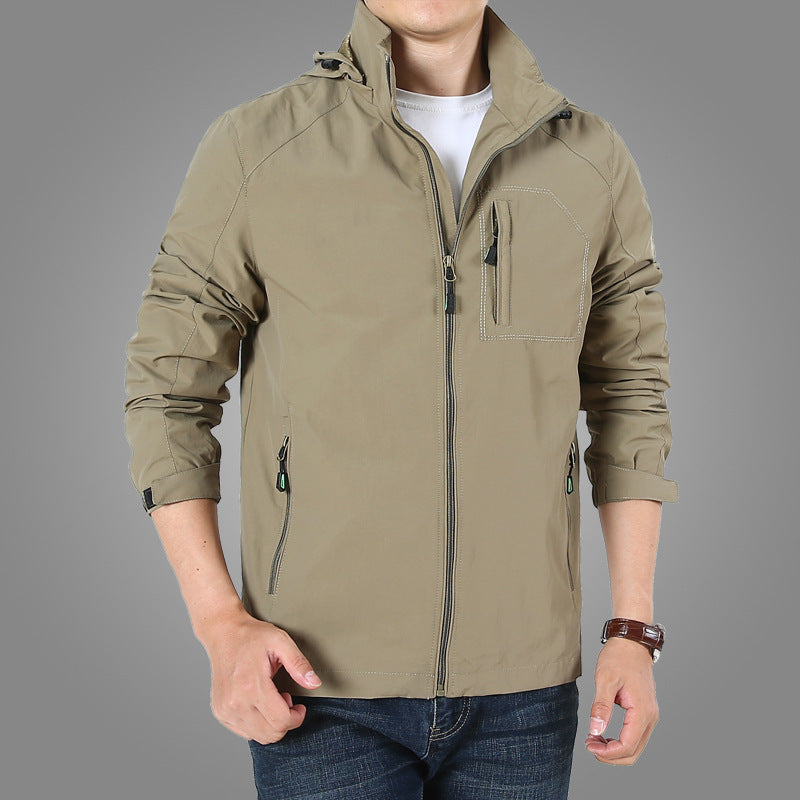 Herren leichter atmungsaktiver Fieldparka mit Mesh‑Futter und Kapuze Nord Taschen
