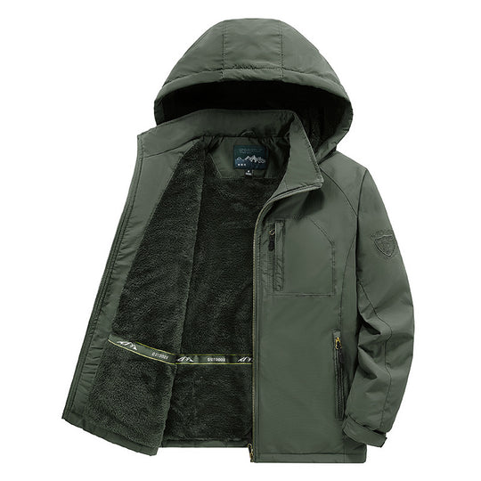 Herren Modische Winterjacke mit Fleece-Futter und Kapuze Nord Taschen
