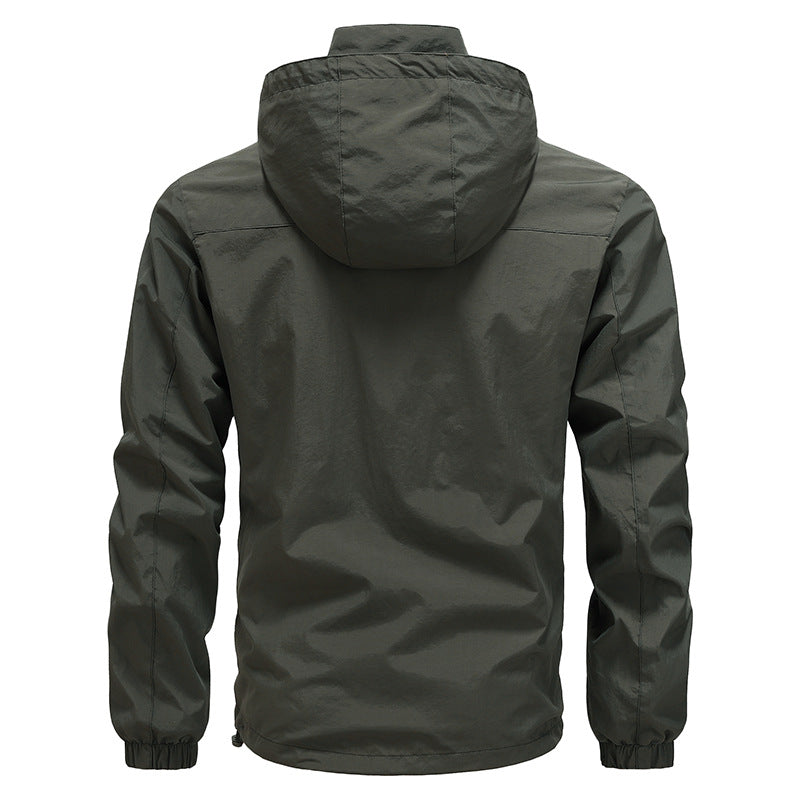 Herren Atmungsaktive ultraleichte Wind- und Regenjacke mit Mesh-Innenfutter und verdeckter Brusttasche Nord Taschen