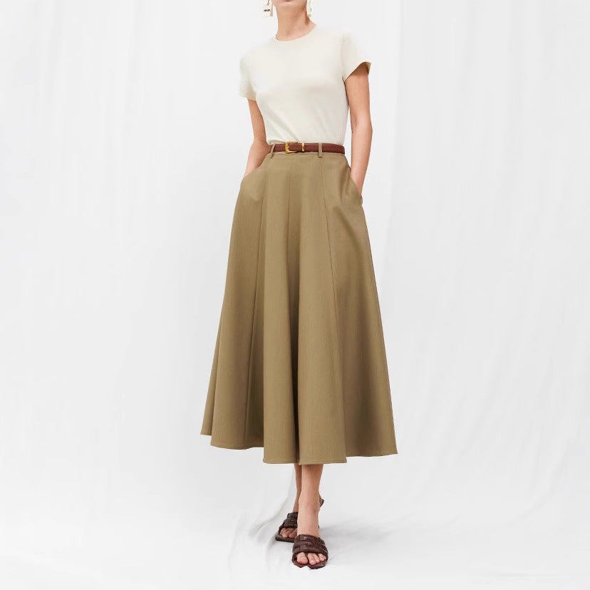 Damen Eleganter Maxirock mit Weit geschnittenem Design Nord Taschen