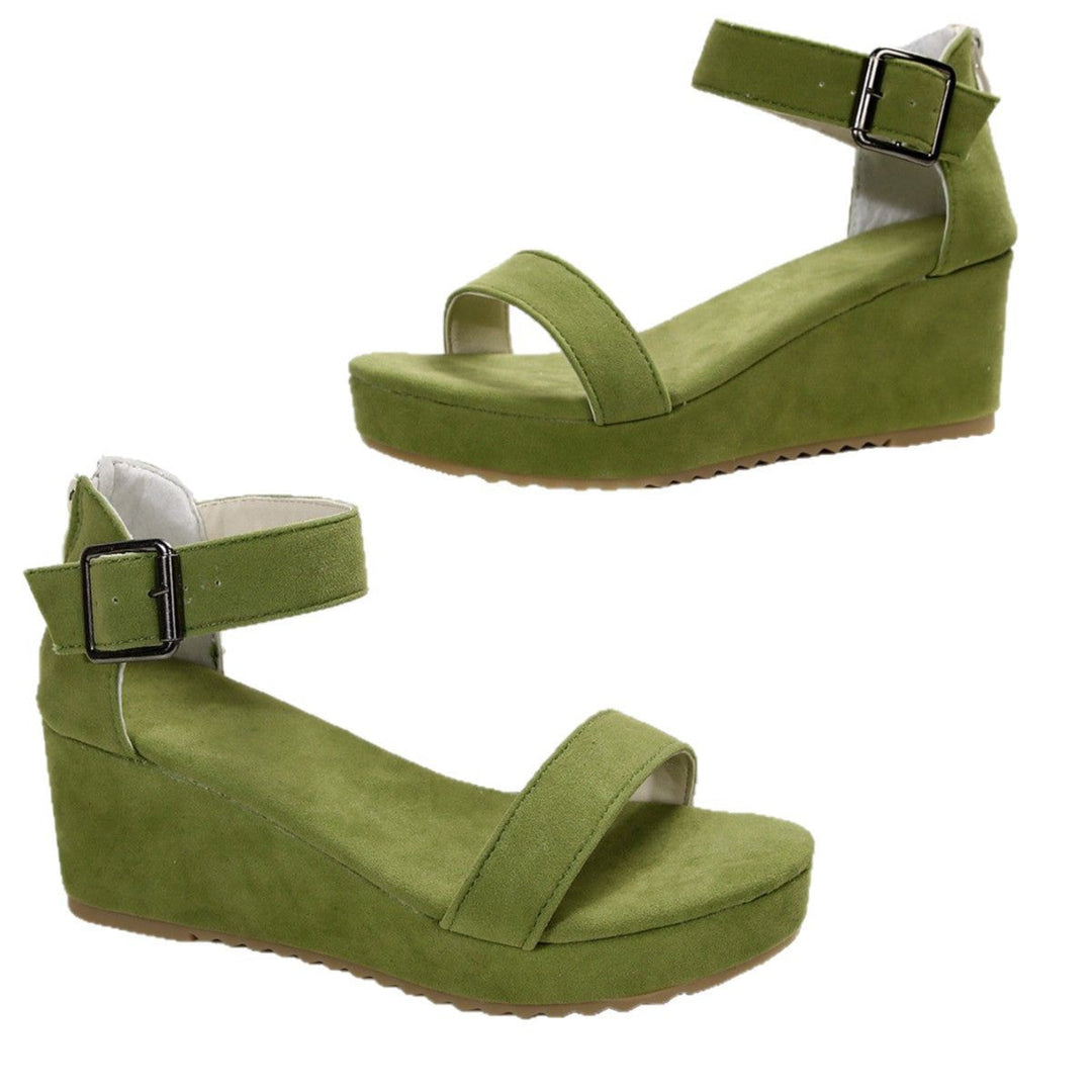 Damen Keil-Sandalen mit verstellbarem Riemen und rutschfester Sohle