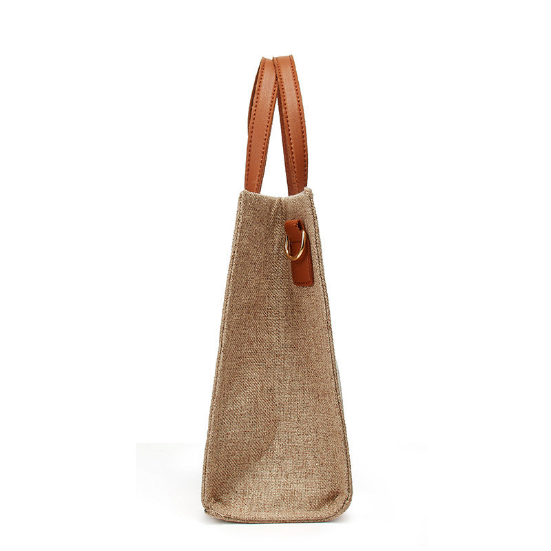 Damen Shopper-Tasche aus robustem Stoff mit eleganten Ledergriffen Nord Taschen