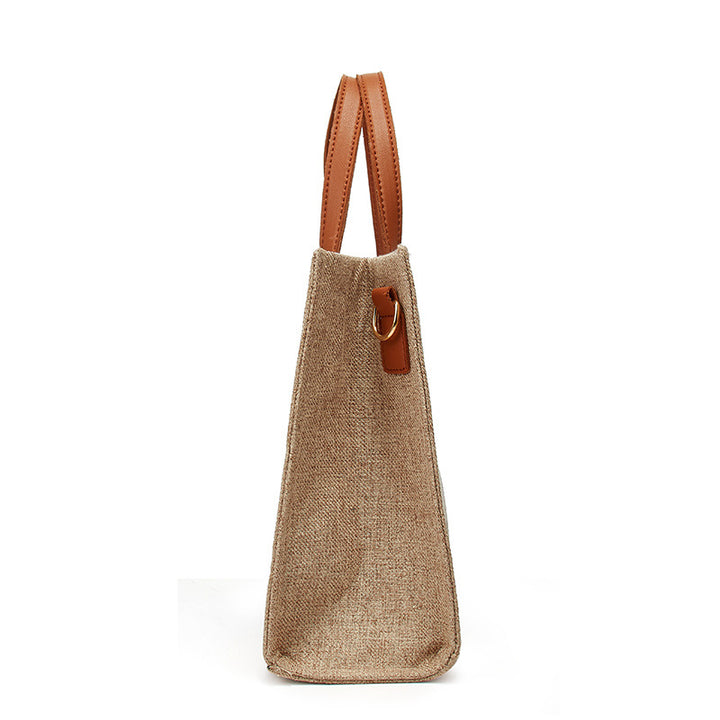 Damen Shopper-Tasche aus robustem Stoff mit eleganten Ledergriffen Nord Taschen