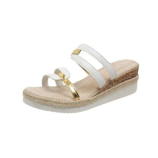 Damen Wedge-Sandalen mit eleganten Riemen und verstellbarem Schnallenverschluss Nord Taschen