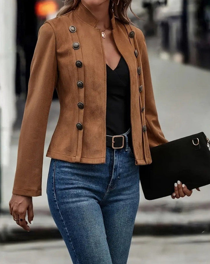 Damen romantischer Blazer mit einzigartigen Knopfdetaills