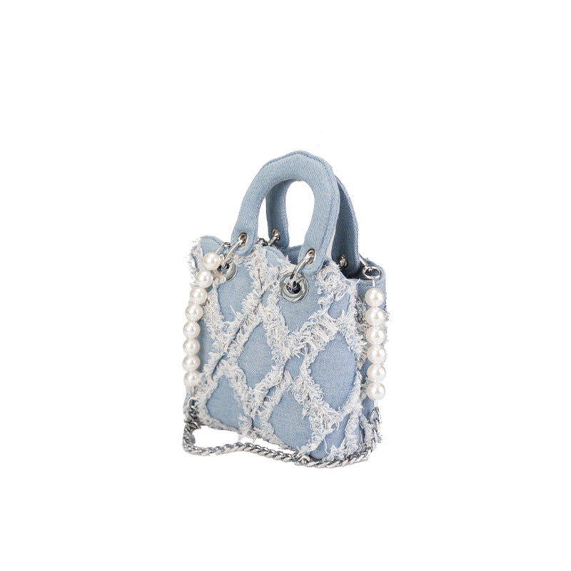 Damen Mini-Handtasche mit auffälligem eingeschnürtem Design und Perlenakzenten Nord Taschen