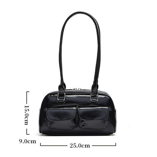 Damen Handtasche mit praktischen Taschen und glänzender Oberfläche Nord Taschen