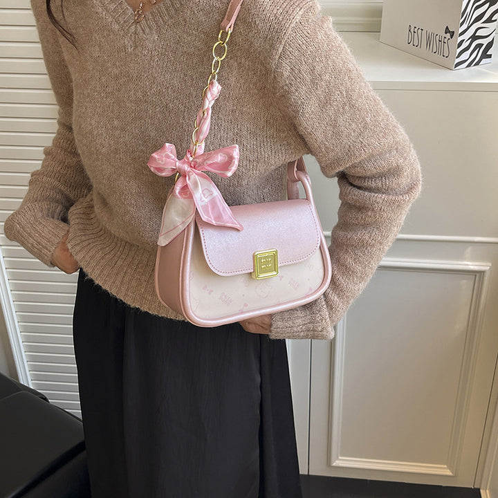 Damen Handtasche mit verstellbarem Schultergurt und eleganter Satin-Schleife Nord Taschen