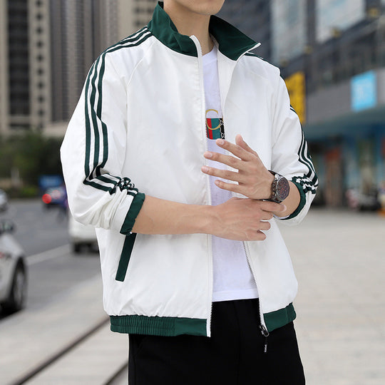 Herren Sportliche Windjacke mit hohen Kragen Nord Taschen