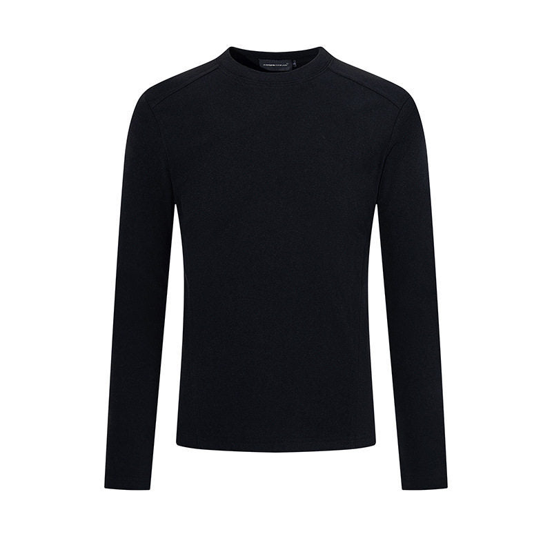 Herren Atmungsaktives Slim-Fit Feinstrick-Langarmshirt mit Rundhals Nord Taschen
