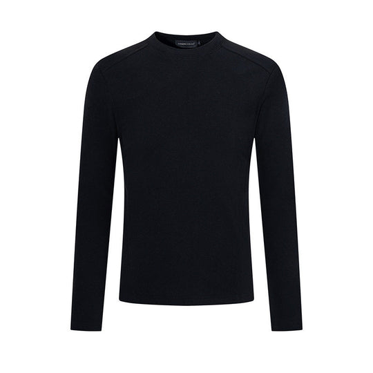 Herren Atmungsaktives Slim-Fit Feinstrick-Langarmshirt mit Rundhals Nord Taschen