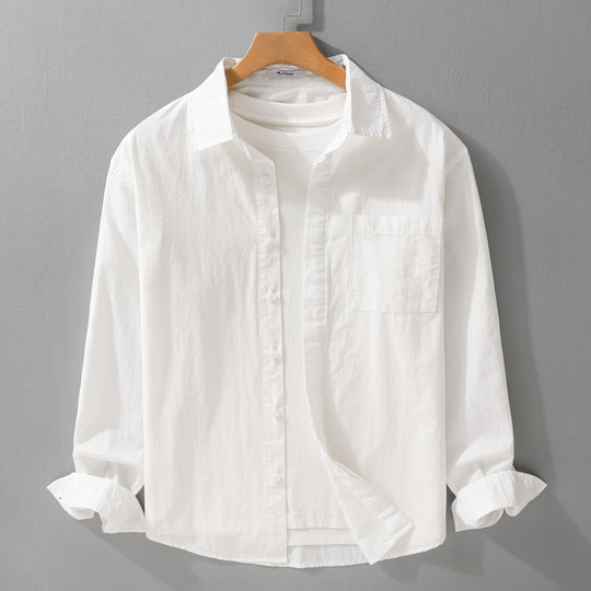 Herren Relaxed-Fit Baumwoll-Overshirt mit Kentkragen und Brusttasche Nord Taschen