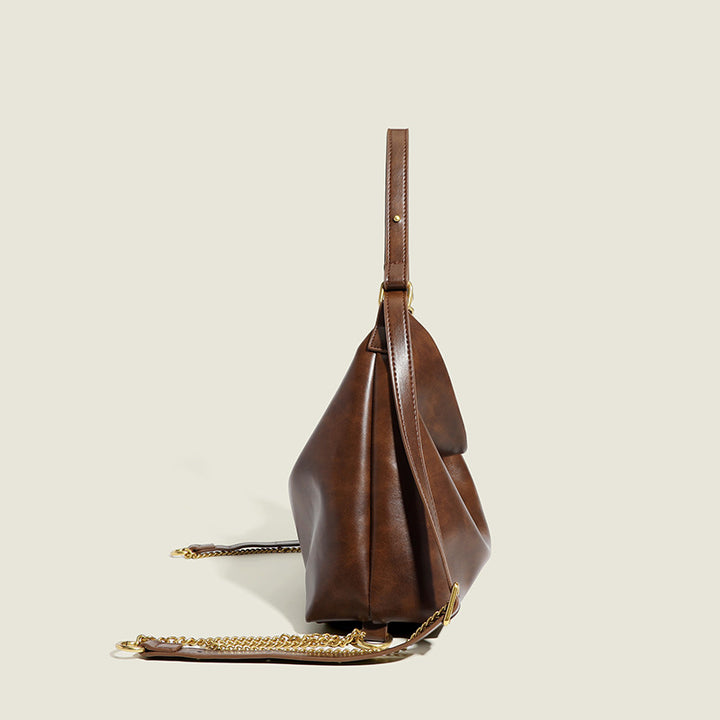 Damen Hobo-Tasche aus geschmeidigem Kunstleder mit elegantem Faltendesign Nord Taschen