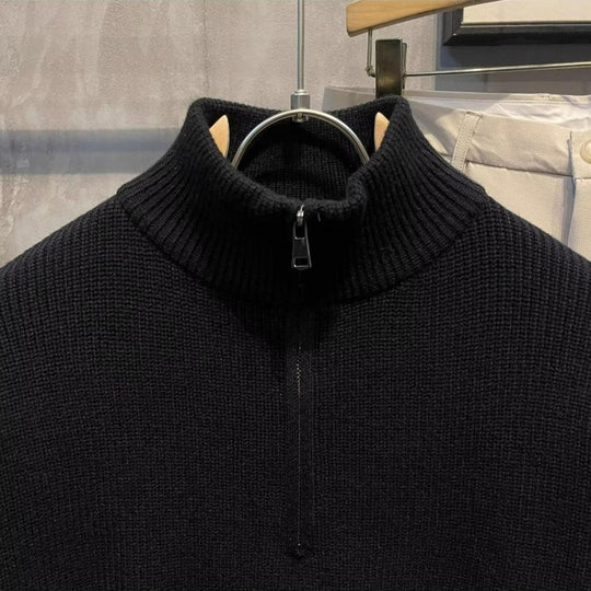 Herren Modischer Strickpullover mit Stehkragen Nord Taschen