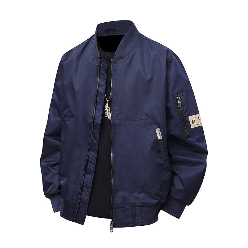 Herren Urbaner Nylon-Flight-Bomber mit Utility-Ärmeltasche und Zwei-Wege-Reißverschluss Nord Taschen