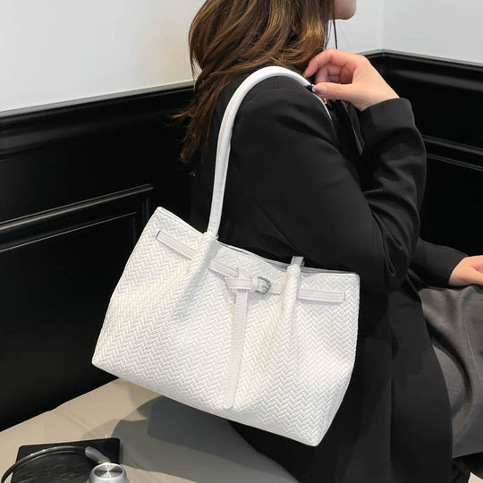Damen Shopper-Tasche im geflochtenen Design mit stilvollen Akzenten Nord Taschen
