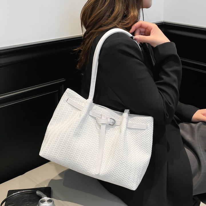 Damen Shopper-Tasche im geflochtenen Design mit stilvollen Akzenten Nord Taschen