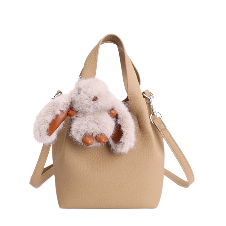 Damen Mini-Handtasche mit abnehmbarem Plüschanhänger Nord Taschen