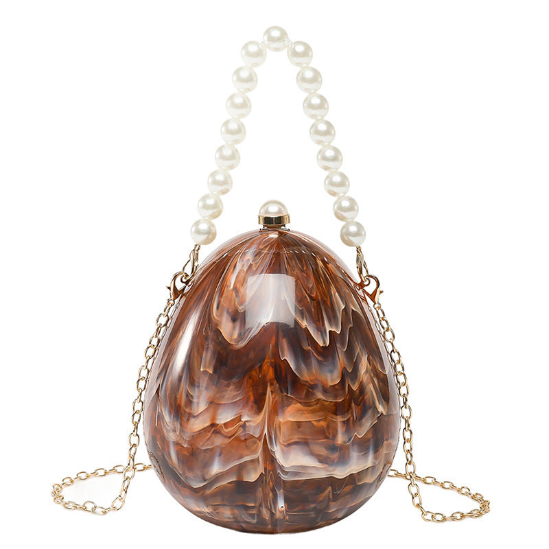 Damen Clutch im Eier-Design mit Perlenakzent Nord Taschen