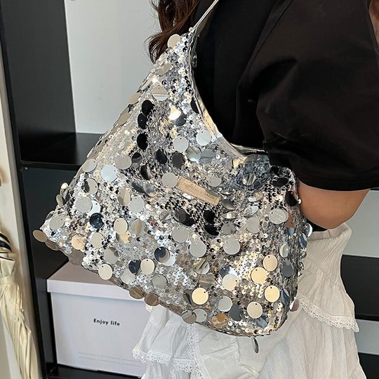 Damen Beuteltasche mit funkelndem Paillettenbesatz Nord Taschen