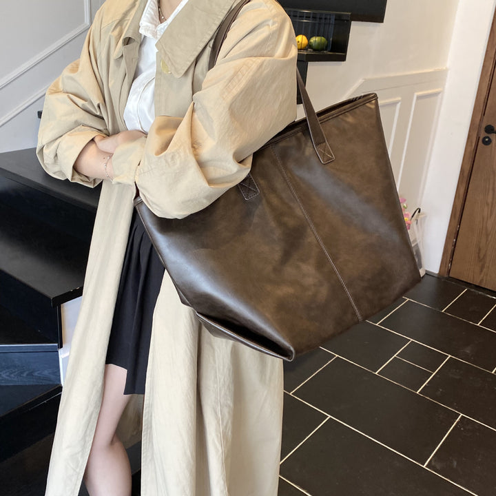 Damen elegante Shopper-Tasche aus hochwertigem Kunstleder mit praktischem Innenfach Nord Taschen