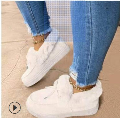 Damen Gefütterte Plateau‑Mokassin‑Sneaker mit Kunstfellkragen und dämpfender Plateausohle Nord Taschen