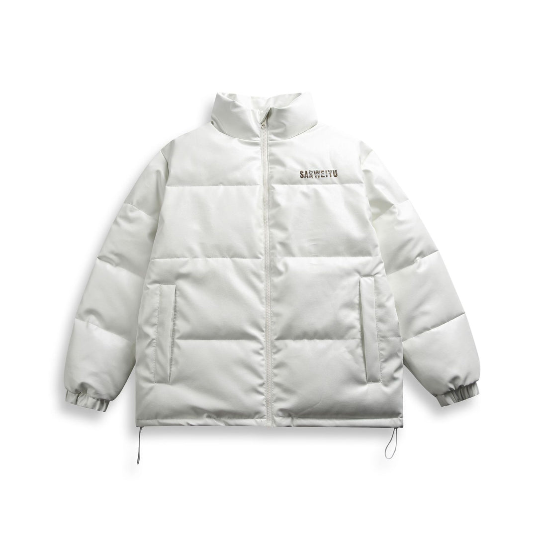 Unisex Kurz geschnittene matte Thermo-Pufferjacke mit minimaler Nahtführung und Tunnelzugsaum Nord Taschen