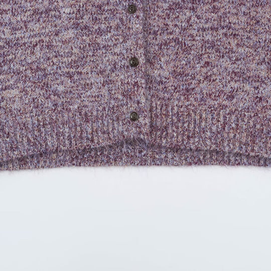 Damen Grobgestrickter Cardigan mit hohem Rollkragen und durchgehender Knopfleiste Nord Taschen