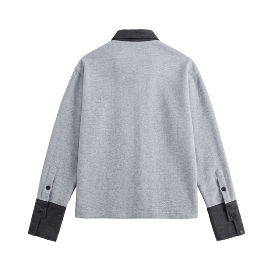 Unisex Boxy‑Polo‑Sweatshirt mit Kontrastkragen und verlängerten Ärmelbündchen Nord Taschen