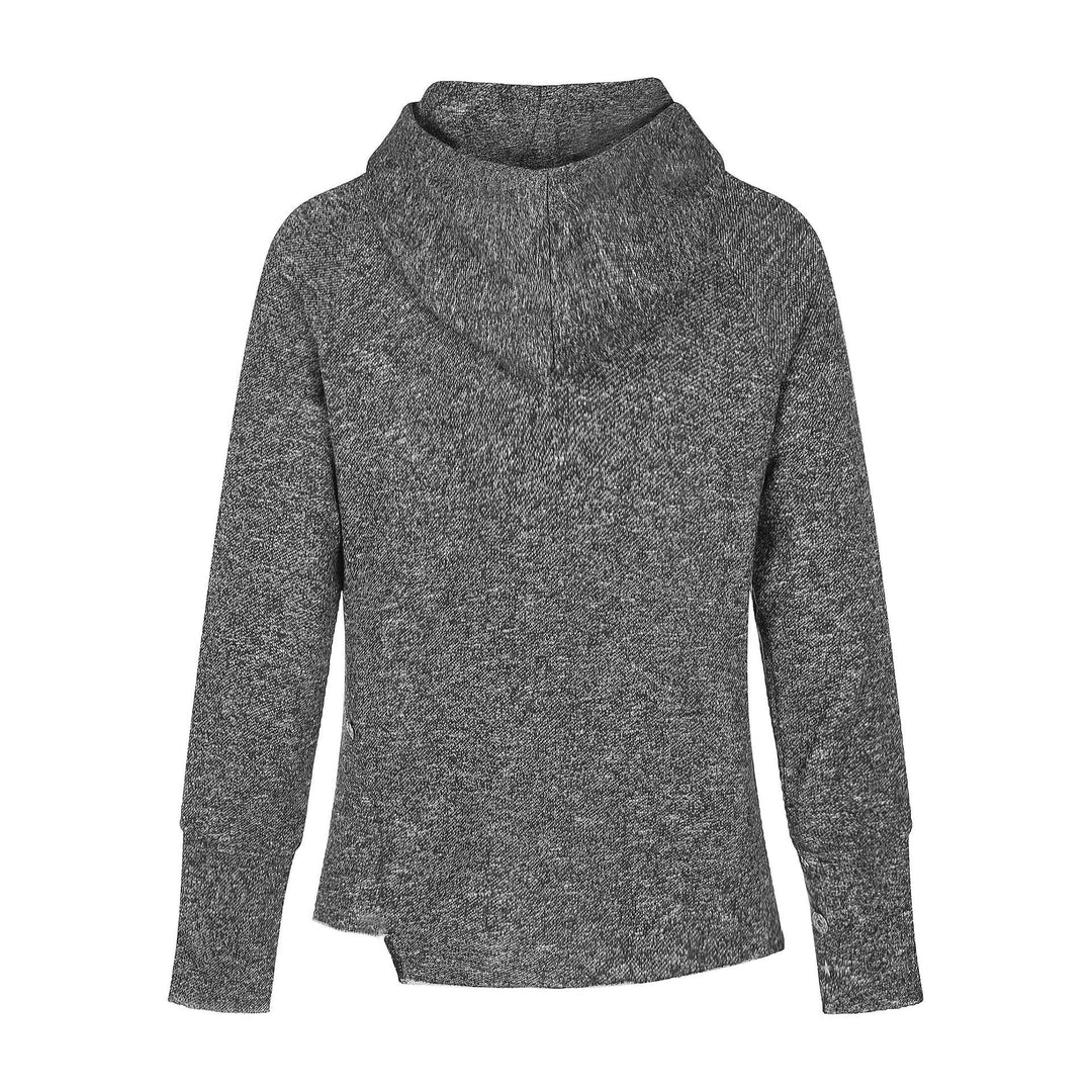 Damen Fein strukturierter Strickpullover mit Schlauchkragen, Raglanärmeln und seitlichem Schlitz Nord Taschen