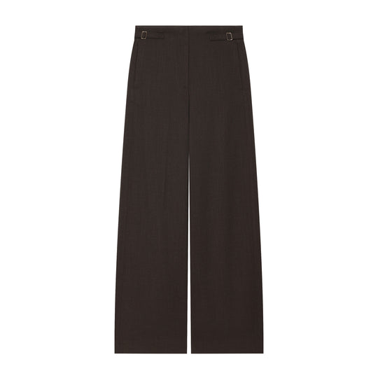 Damen Hochtaillierte Culotte-Hose mit weitem Bein und dekorativem Taillengürtel Nord Taschen