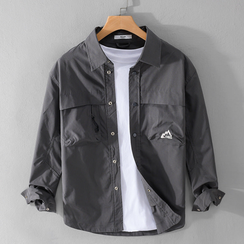 Herren Utility-Overshirt im Field-Stil mit Druckknopf-Leiste und Doppelbrusttaschen Nord Taschen