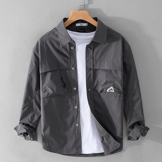 Herren Utility-Overshirt im Field-Stil mit Druckknopf-Leiste und Doppelbrusttaschen Nord Taschen