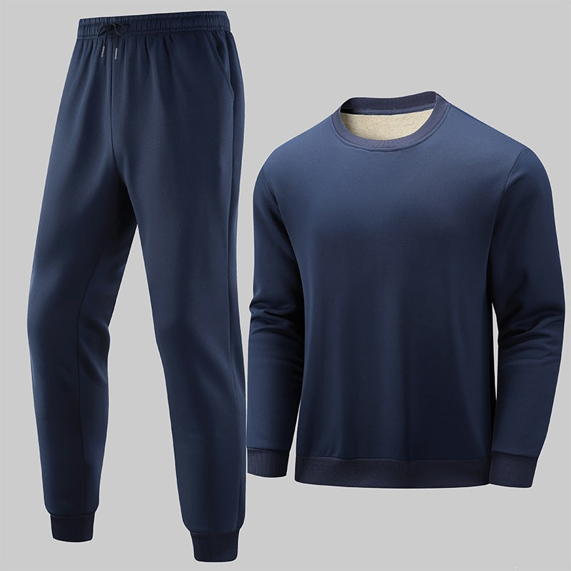 Herren Thermo‑Fleece Lounge‑Set mit Rundhals-Pullover & tapered Jogginghose Nord Taschen