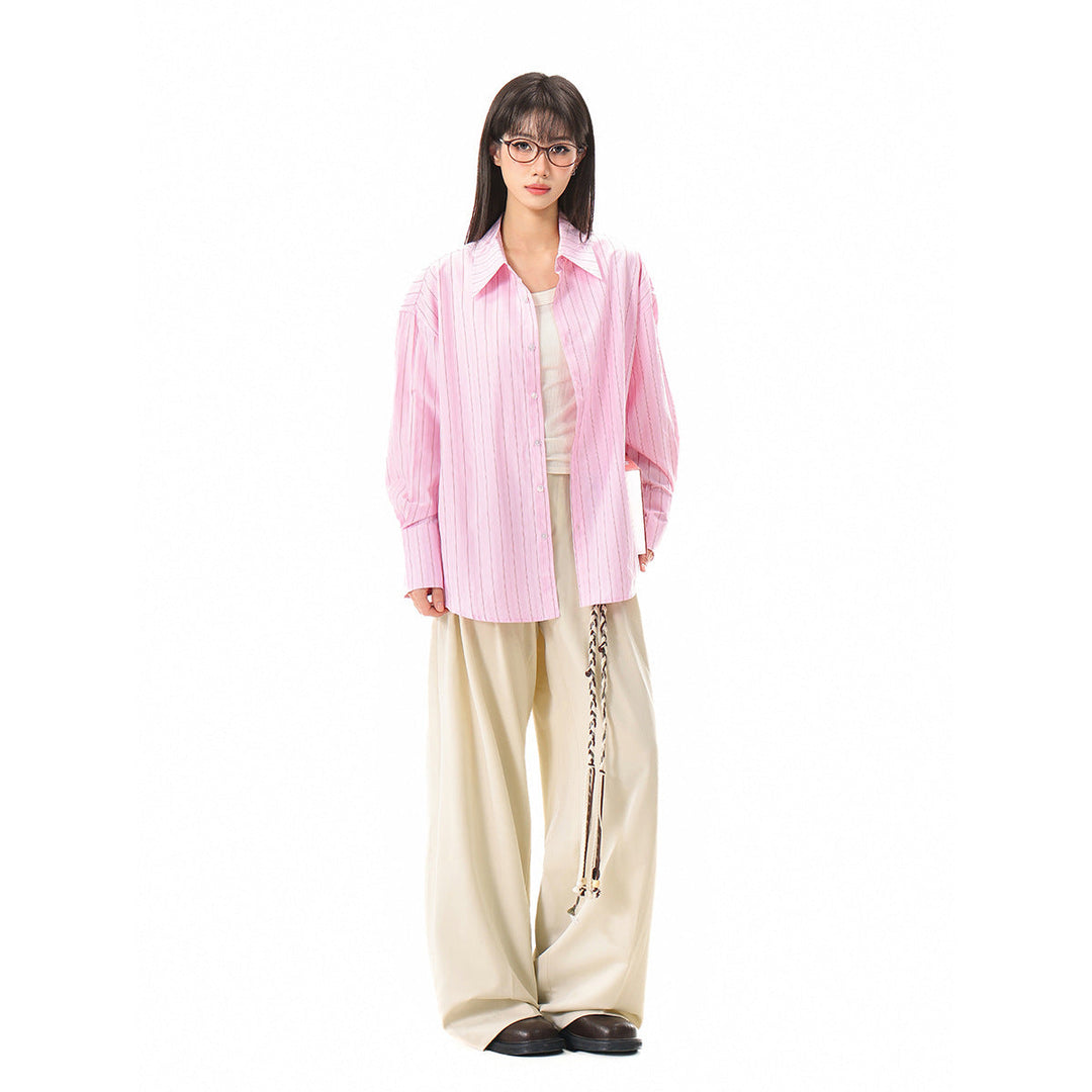 Damen Relaxed-Fit Boxy-Hemdbluse mit feiner Rippenstruktur und verlängertem Rückensaum Nord Taschen
