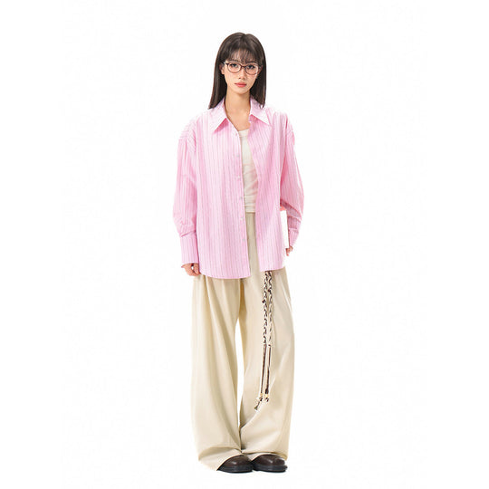 Damen Relaxed-Fit Boxy-Hemdbluse mit feiner Rippenstruktur und verlängertem Rückensaum Nord Taschen