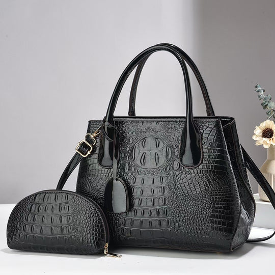 Damen Handtasche mit elegantem Krokodil-Look und abnehmbarer Clutch Nord Taschen