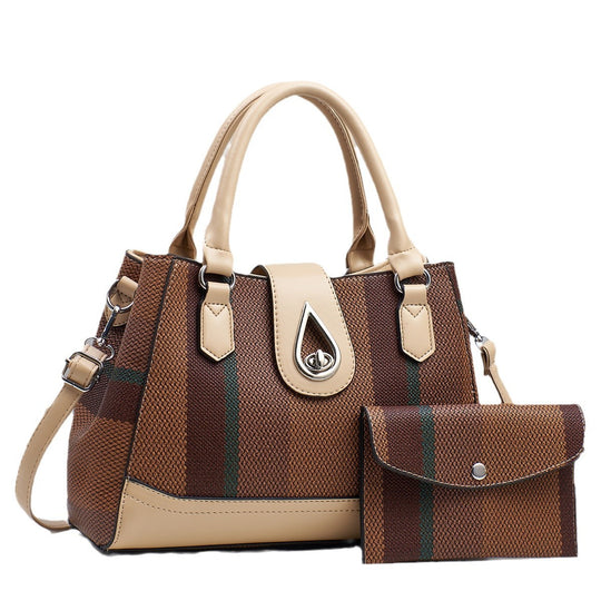 Damen hochwertige Handtasche mit luxuriösem Streifenmuster Nord Taschen
