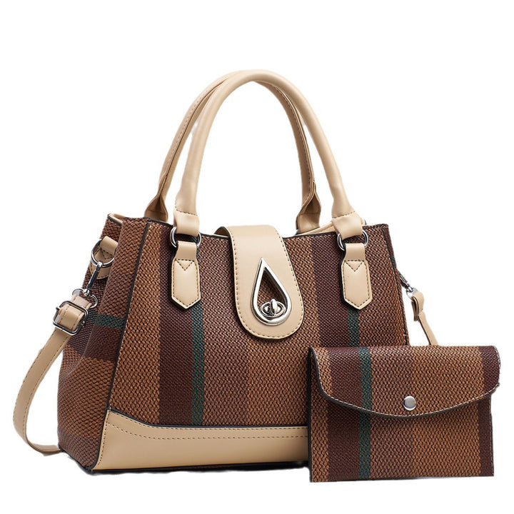 Damen hochwertige Handtasche mit luxuriösem Streifenmuster Nord Taschen