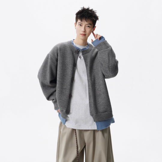 Damen Oversized Strickjacke mit Knopfleiste Nord Taschen