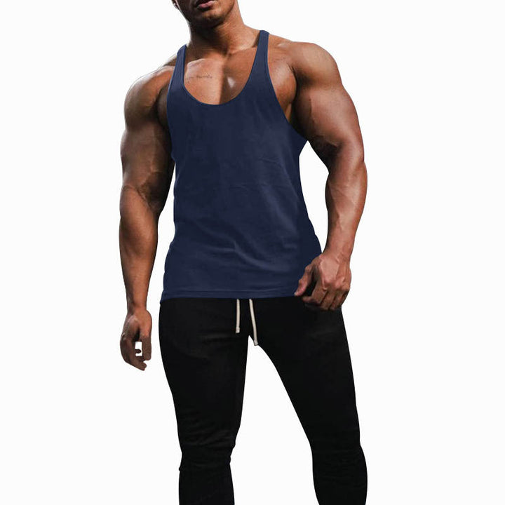 Herren Sporttanktop mit racerback Design und atmungsaktiver Baumwolle